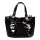 Geo Handtasche schwarz glänzend- Handtasche, Shopper klein, Kunststoff