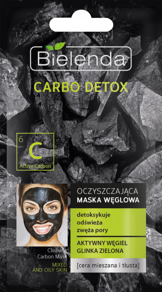 Bielenda Carbo Detox - Reinigungsmaske bei fettiger und Mischhaut - 8g