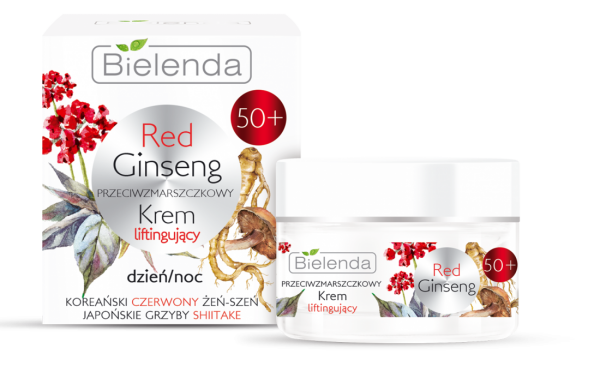 Bielenda Red Ginseng - Lifting Anti-Falten-Creme 50+ für 24h Pflege - 50 ml