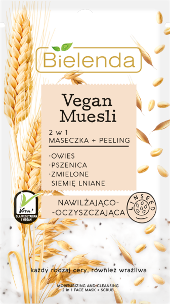 Vegan Muesli - Feuchtigkeitsmaske + reinigendes Peeling 2 in 1 - 8g
