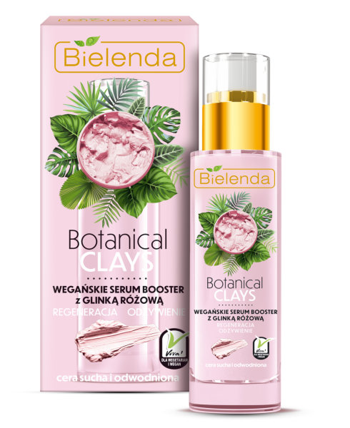 Bielenda Botanical Clays - Veganer Serum Booster mit rosa Ton - 30ml