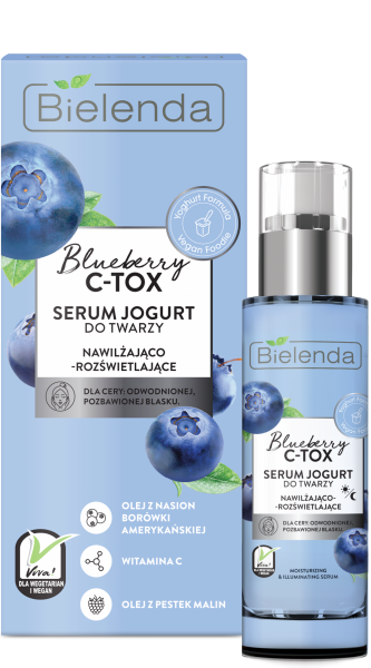 Bielenda Blueberry C-Tox - feuchtigkeitsspendender und aufhellendes Serum - Joghurt - 30ml