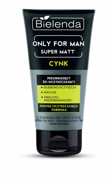 Bielenda Only for Men - SUPER MAT Peeling/ Reinigungsgel  fettige, unreine Haut- 150g