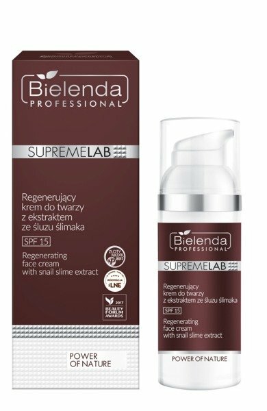 Bielenda Supremelab - Power Of Nature - Regenerierende Gesichtscreme mit Schneckenschleim Extrakt SPF 15  - 50ml