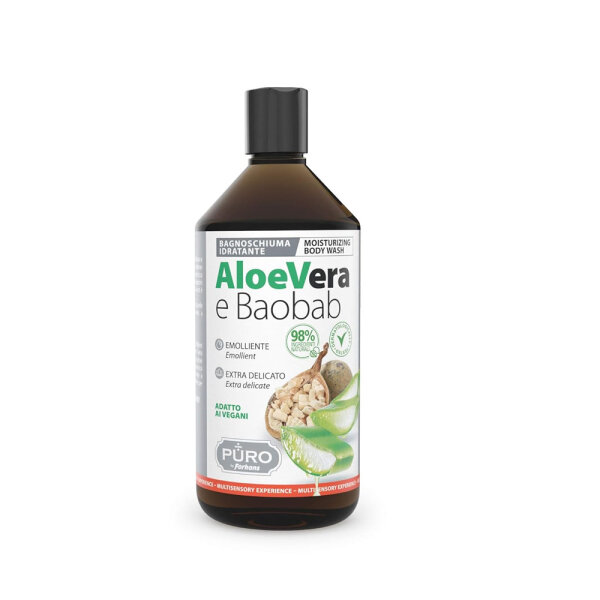 PURO BIO Duschgel Aloe Vera  und Baobab (Affenbrotbaum) 500 ml