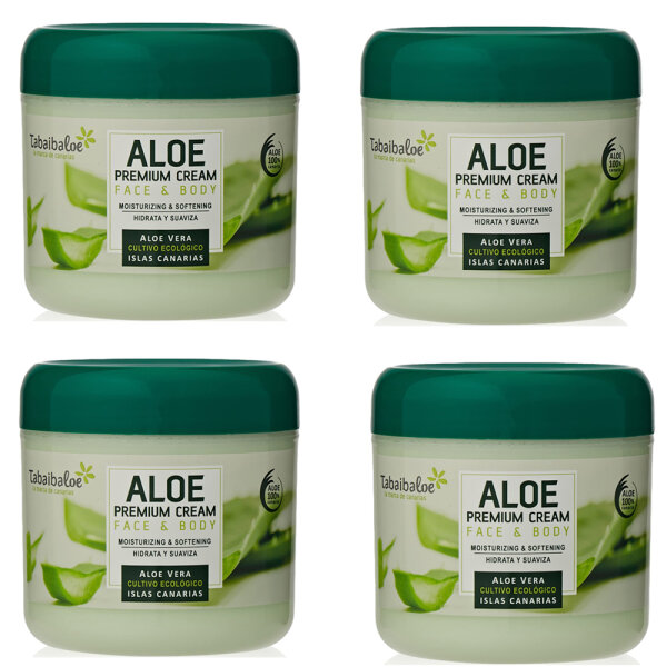 Tabaibaloe Aloe Vera Premium  (Aloe Vera Anteil höher) Gesichts- und Körpercreme 4 Stück