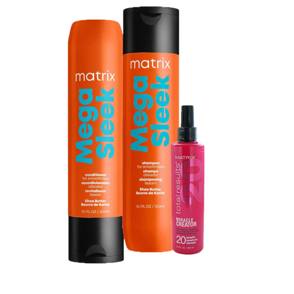 Total Results Spezial 3er Set - Mega Sleek - Shampoo - 300ml -Mege Sleek- Conditioner-300ml -Mega Sleek Miracle Creator-45ml
