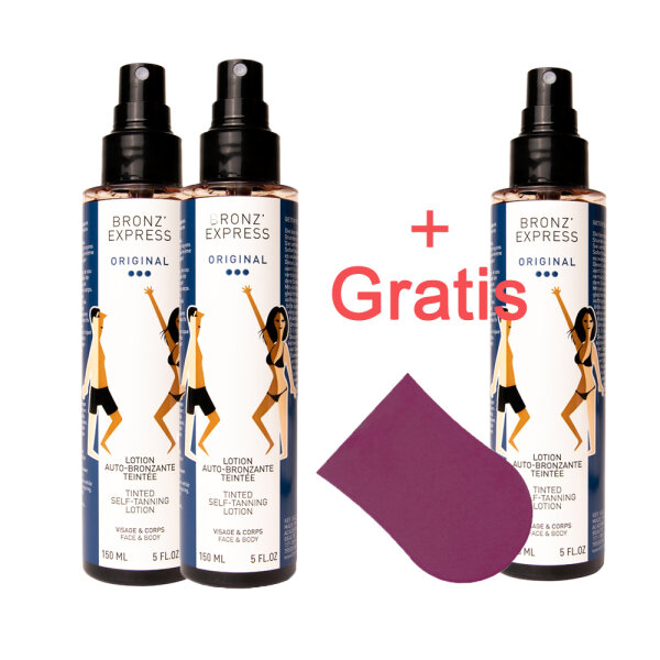 Academie Bronz Express Aktion Set - SUPERSALE !!! 2er Set Bronz Express Lotion kaufen , 1x Bronz Express 150ml GRATIS + 1 Applikator klein GRATIS dazu