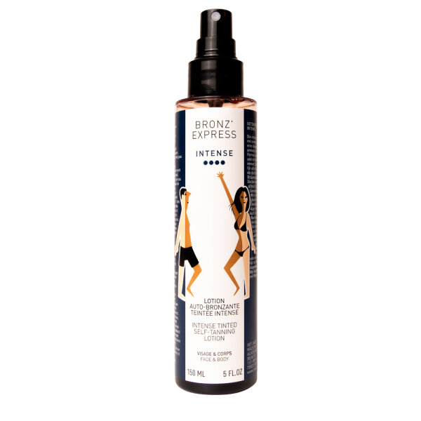 Academie Bronz´Express Lotion Intense Relauch - getönte Selbstbräunungslotion für Gesicht & Körper - 150ml mit Pumpe