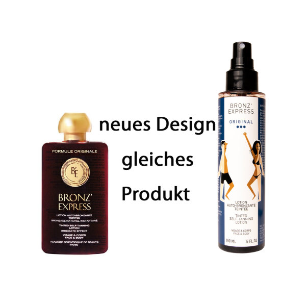 Academie Bronz´Express Lotion Relaunch - getönte Selbstbräunungslotion für Gesicht & Körper - 150ml mit Pumpe