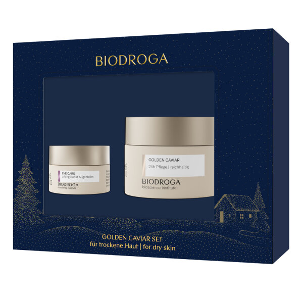 Biodroga Geschenkset- Golden Caviar - 24h Pflege reichhaltig - 50ml  + Eye Care lifting Boost Augenbalm 15ml