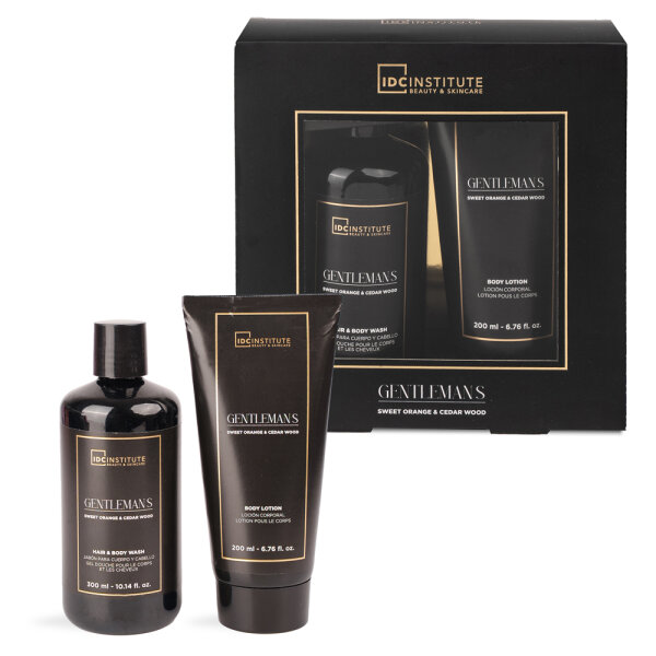 IDC Gentleman´s 2 teilig  - Hair & Bodywash 300ml & Bodylotion 200ml - Duft Orange & Zedernholz